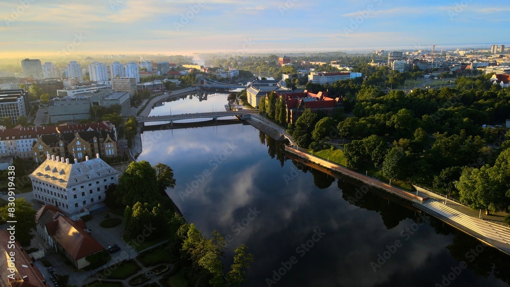 Fototapeta premium city Europe beautiful top view aerial photography of Wroclaw Poland