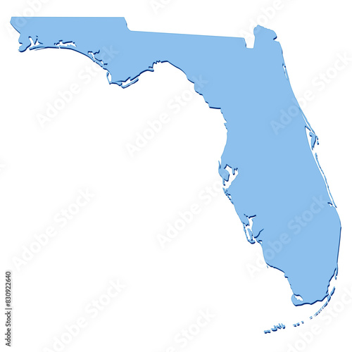 Florida state map in blue colors (cut out)