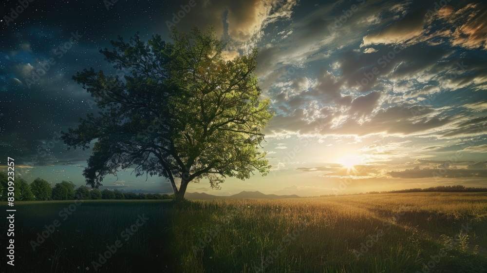 Fototapeta premium transition from day to night