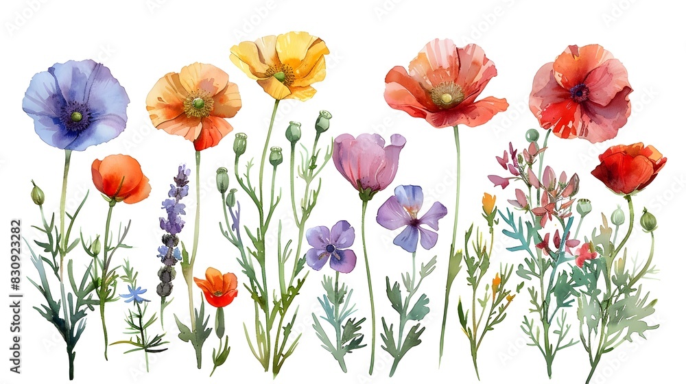 Obraz premium Vibrant and Colorful Floral Arrangement in a Meadow Landscape