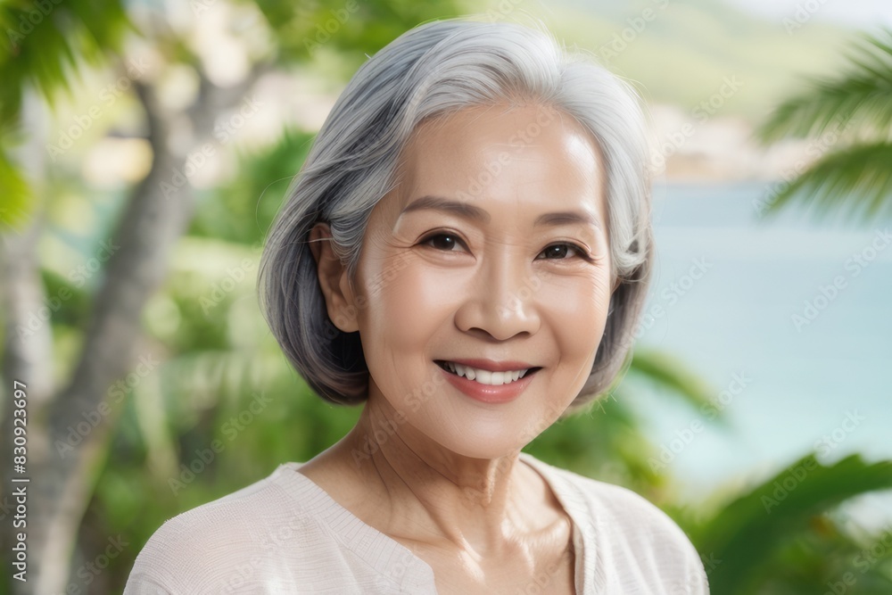 Captivating image of a beautiful Asian senior woman as banner focal point. Captivating image of a beautiful Asian senior woman as banner focal point.