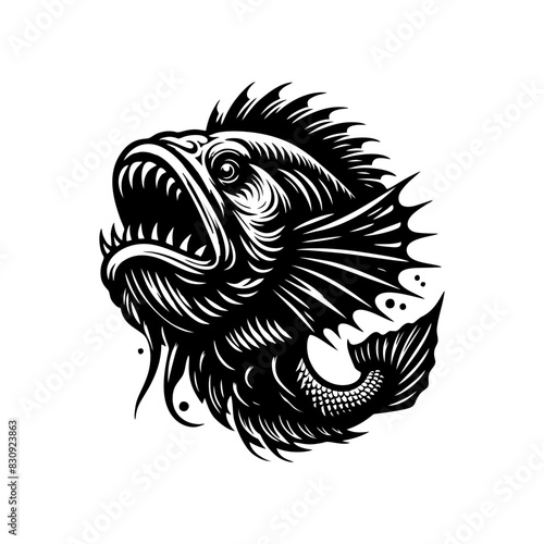 fish predator logo design. goliath logo design inspiration