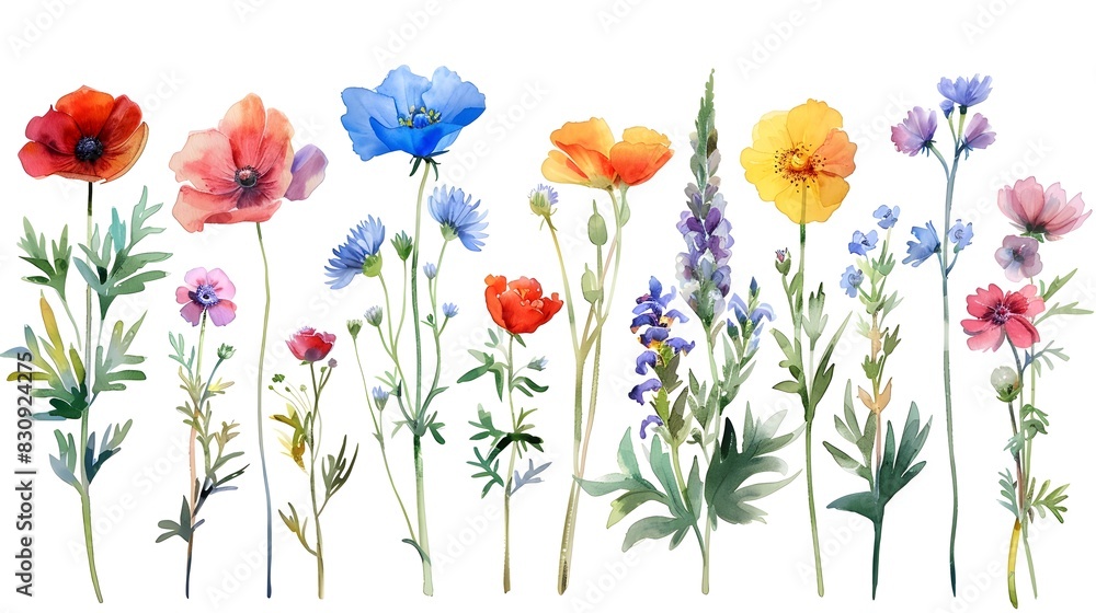 Fototapeta premium Vibrant Assortment of Colorful Floral Blooms in a Botanical