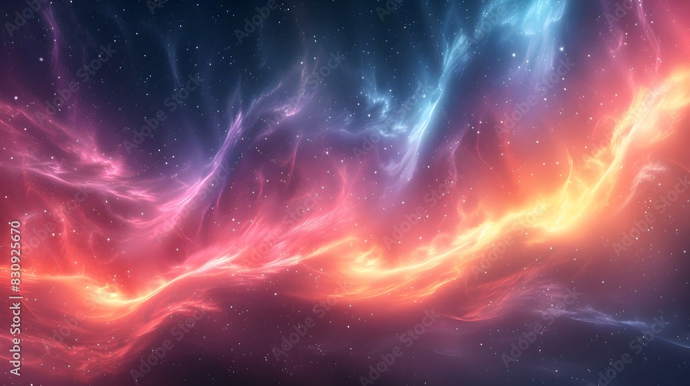 Obraz premium Vibrant Cosmic Swirl of Ionized Plasma in the Depths of the Astral Universe