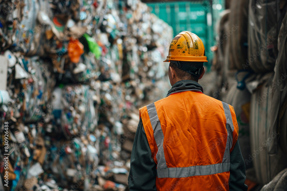 Local service workers cleaning reusing trash garbage saving planet from pollution recycling plant fabric Generative AI Local service workers cleaning reusing trash garbage saving planet from pollution recycling plant fabric Generative AI