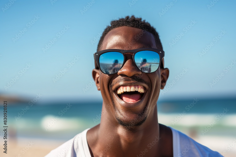 People having nice rest at the beach summer beautiful day weekend vacation time Generative AI picture People having nice rest at the beach summer beautiful day weekend vacation time Generative AI picture