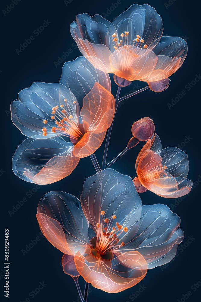 Bouquet of Flowers on Black Background Bouquet of Flowers on Black Background