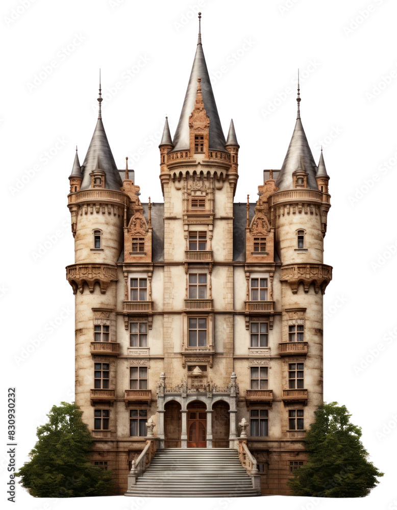 Obraz premium PNG Architecture photo of german castle building tower spire.