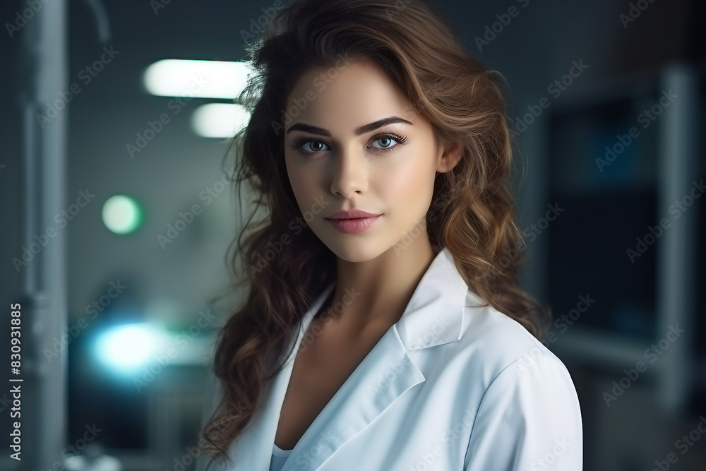 Doctor scientist working in modern hi-tech laboratory with innovation research, Generative AI illustration Doctor scientist working in modern hi-tech laboratory with innovation research, Generative AI illustration