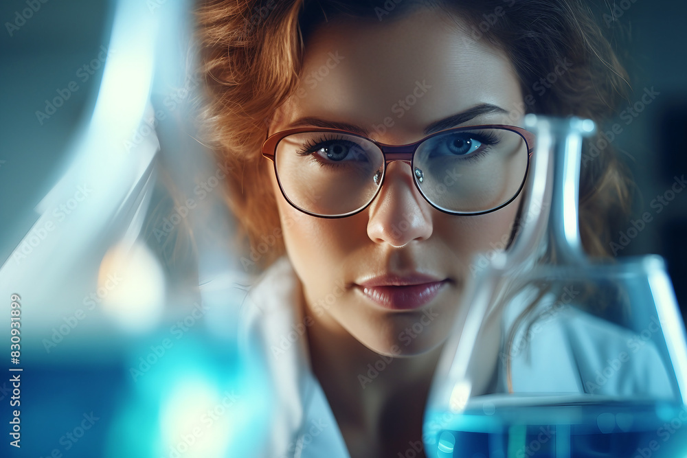 Doctor scientist working in modern hi-tech laboratory with innovation research, Generative AI illustration Doctor scientist working in modern hi-tech laboratory with innovation research, Generative AI illustration