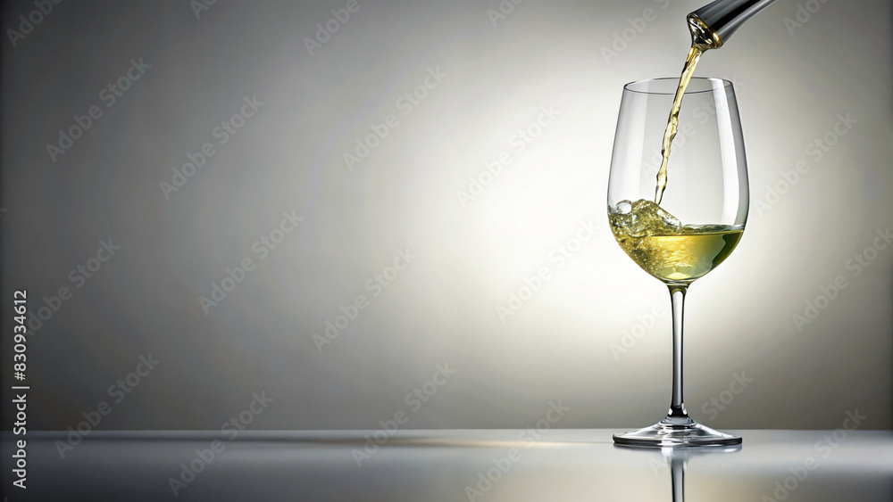 A white wine glass sits on a table, ready to be enjoyed at a restaurant A white wine glass sits on a table, ready to be enjoyed at a restaurant