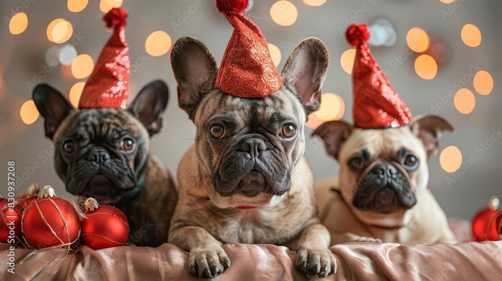 A New Years Evethemed pet photography studio with festive props A New Years Evethemed pet photography studio with festive props