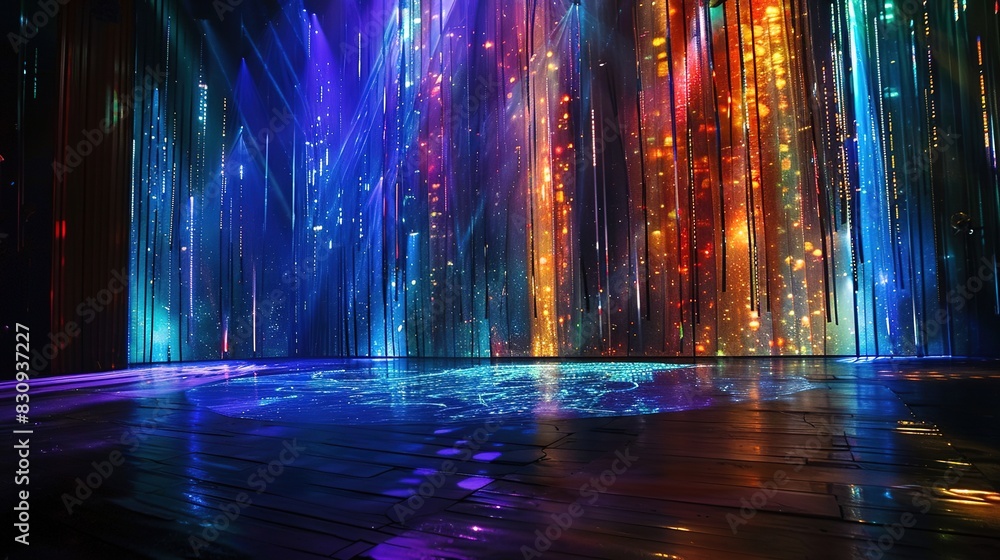 Vibrant Glass Stage Backdrops: Exploring the Flatness of Space