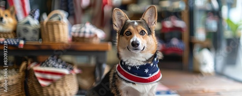 A patriotic Fourth of Julythemed pet boutique