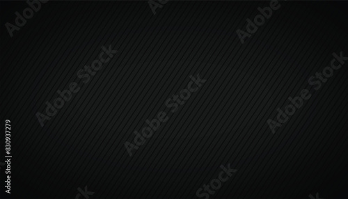 Black dark abstract background with stripes, texture with diagonal lines, Carbon fiber texture, vector illustration
