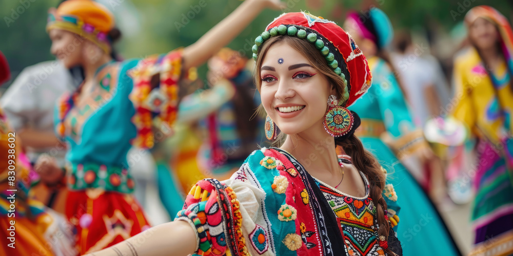 a multicultural festival with colorful traditional costumes and performances a multicultural festival with colorful traditional costumes and performances