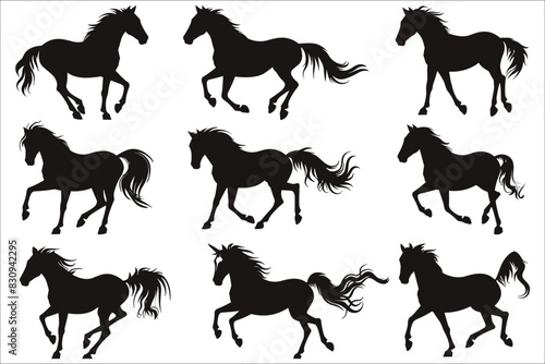 Set of horse silhouette, Horses silhouettes, Silhouette of a running horse, Big set of horses silhouettes, Race horses silhouettes set, Horse, Running, Run, Animal, Jumping, Race, Champion, Succeed