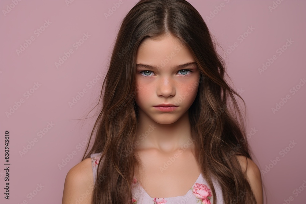 A girl with long brown hair A girl with long brown hair