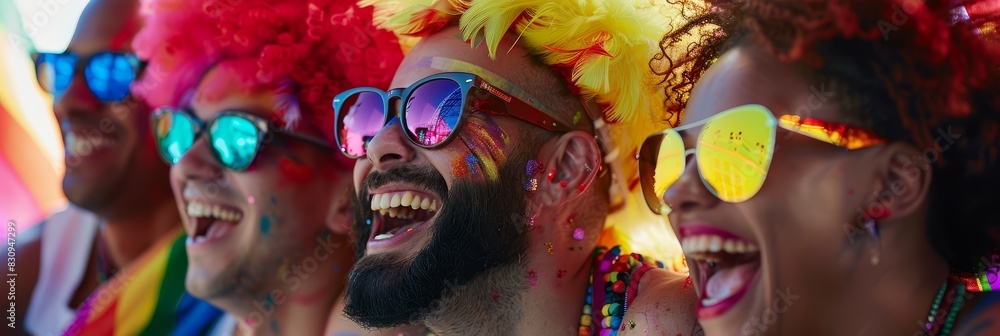 Festive group of people with blurred faces - A group of individuals are shown in festive attire with obscured faces, indicating a lively celebration Festive group of people with blurred faces - A group of individuals are shown in festive attire with obscured faces, indicating a lively celebration
