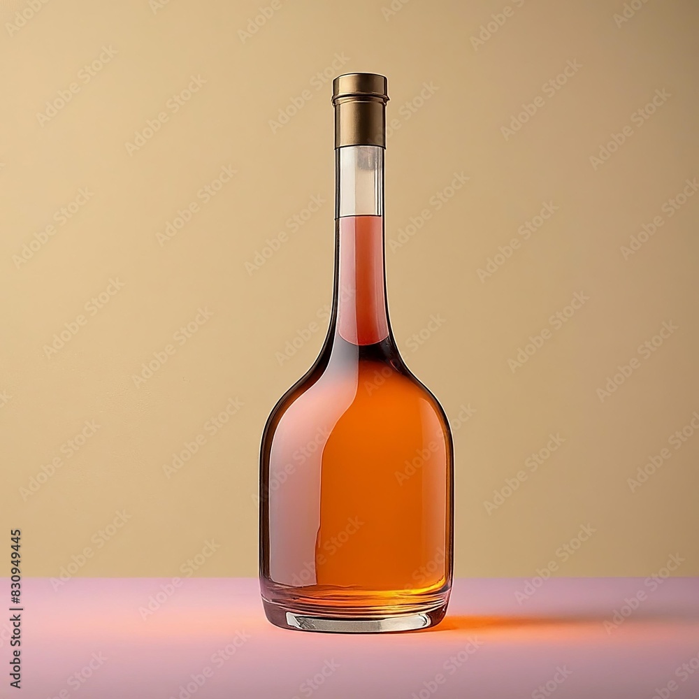 A bottle of wine is sitting on a table A bottle of wine is sitting on a table