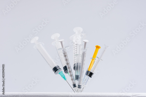 used syringes spotted same points