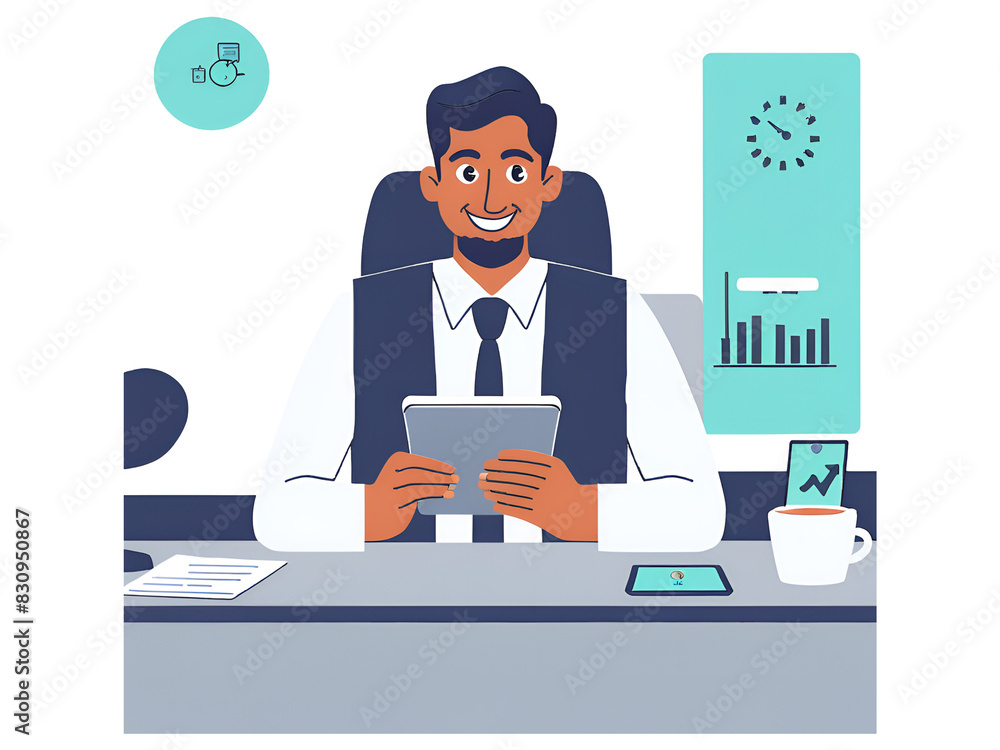 businessman working in office businessman working in office