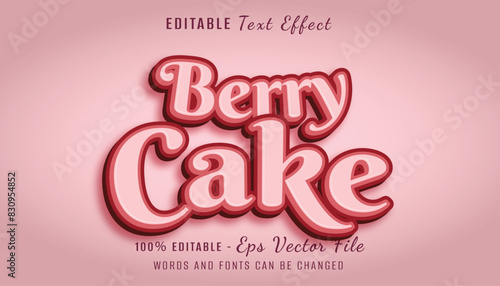 berry cake 3d text effect design