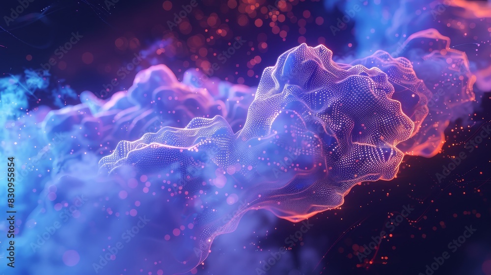 Abstract art with vibrant neon colors and cloud-like formations, creating a surreal and dreamy atmosphere, ideal for creative projects. Abstract art with vibrant neon colors and cloud-like formations, creating a surreal and dreamy atmosphere, ideal for creative projects.