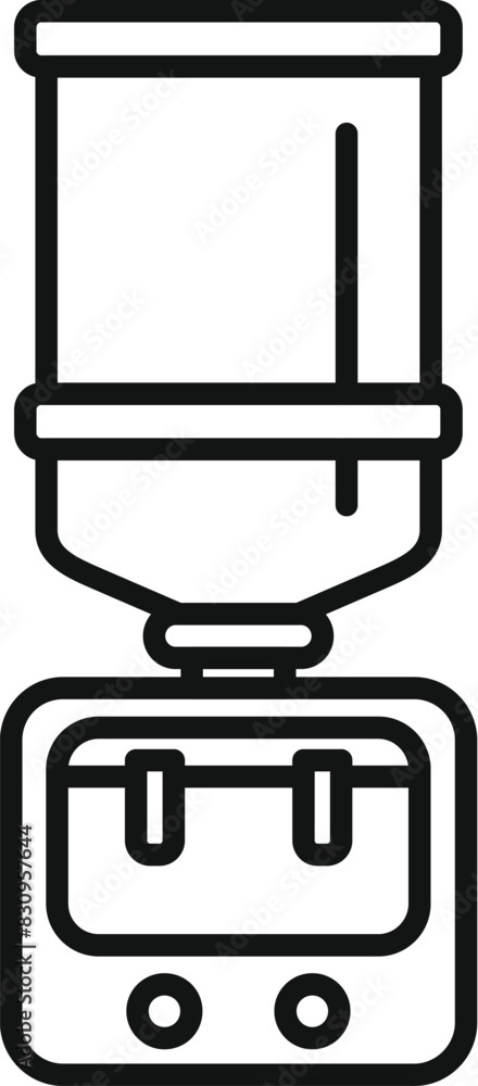 Black and white line art of a modern kitchen blender suitable for icon or infographic use. Black and white line art of a modern kitchen blender suitable for icon or infographic use.