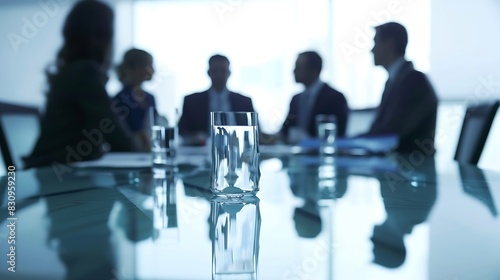 Group of diverse and accomplished business professionals engaging in a productive and collaborative meeting in an office boardroom sharing ideas to achieve their goals and grow their c : Generative AI