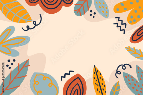 Geometric shape vector plant illustration background