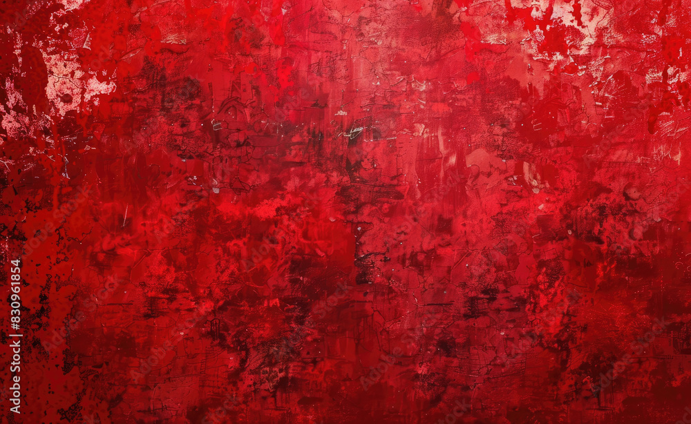 Red paint on a wall. Created with Ai