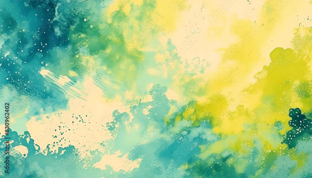 yellow green watercolor abstract background texture