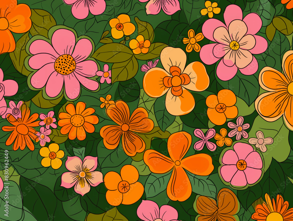 Ai Generated Art Abstract Pink Green Orange and Yellow Watercolor Groovy Floral 70s 60s Background Ai Generated Art Abstract Pink Green Orange and Yellow Watercolor Groovy Floral 70s 60s Background