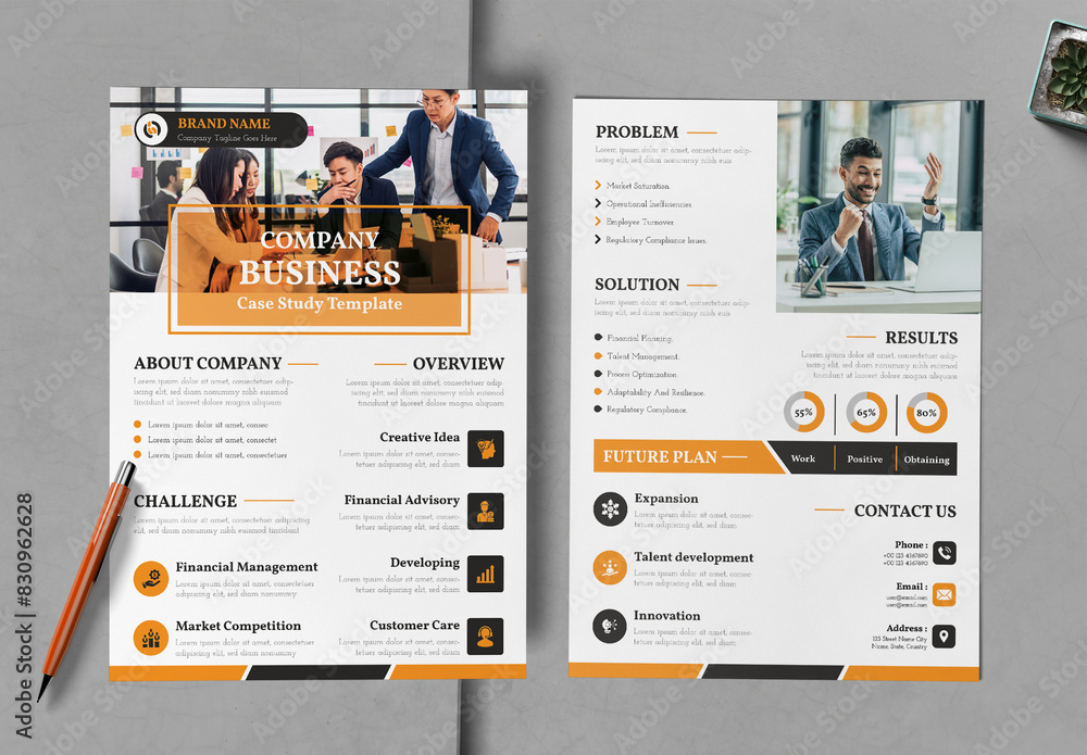 Company Business Case Study Template Stock Template | Adobe Stock