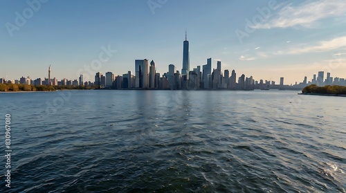 city skyline at sunset