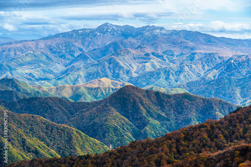 晩秋の谷川岳　登山道から武尊山などの山々を眺める【群馬県・みなかみ町】　
View of Mt. Hotaka from the trail of Mt. Tanigawa - Gunma, Japan photo