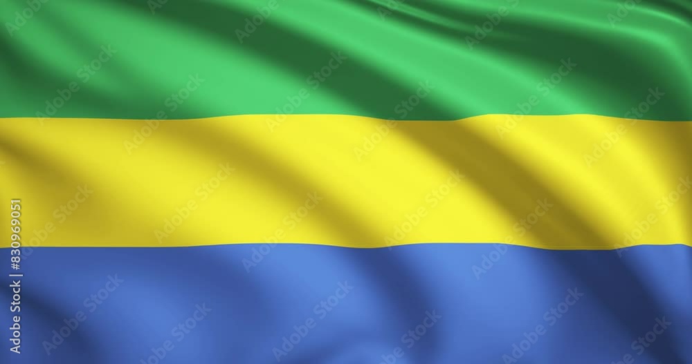 flag of Gabon. Gabon flag background. 4k 60FPS flag of Gabon. Gabon flag background. 4k 60FPS