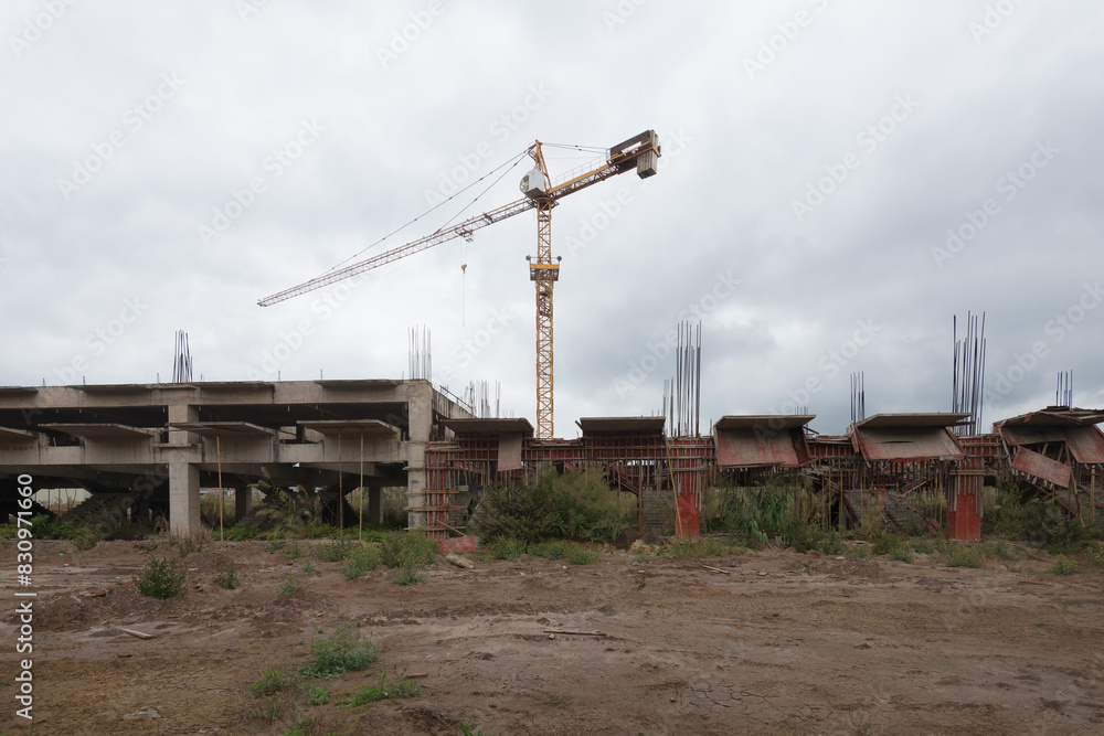 A construction site abandoned before completion A construction site abandoned before completion