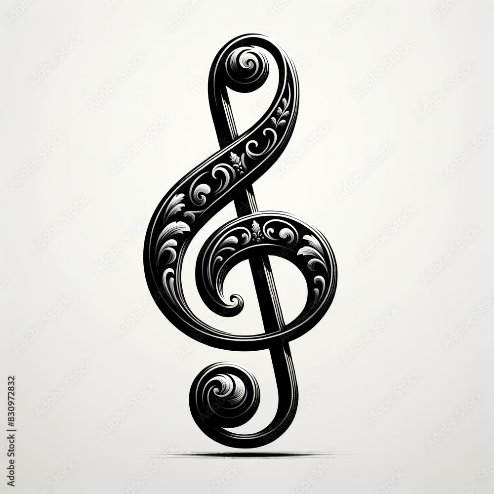 Fototapeta premium Vintage Treble Clef