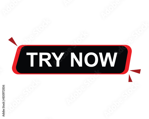 Try Now Text In Red Rectangle Shape For Information 