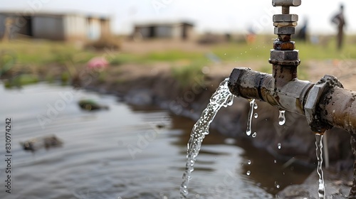 Wallpaper Mural Global water scarcity sparks conflicts between nations, leading to water wars and mass displacement of communities.  Torontodigital.ca