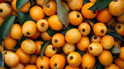 a fresh and clear view of loquat fruit photo