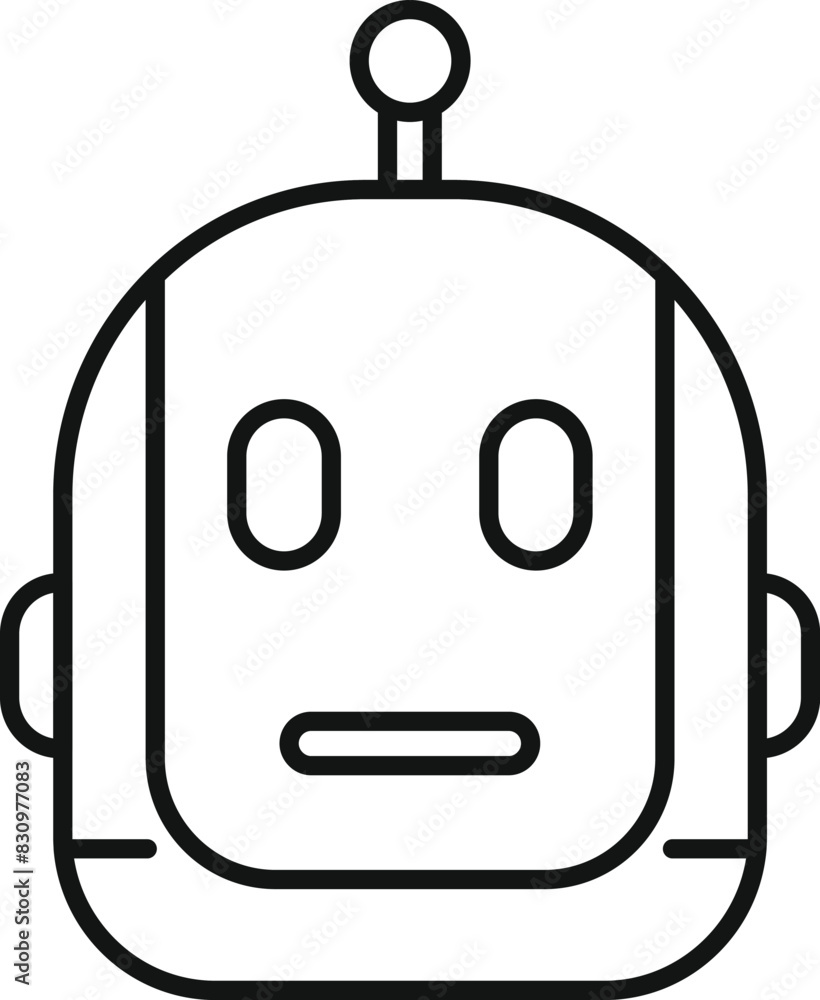 Obraz premium Simplistic line drawing of a cartoon robot face, suitable for children's designs