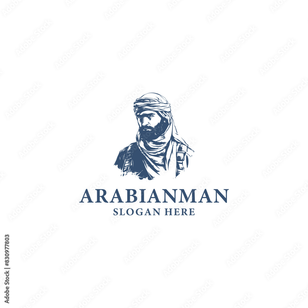 Arabian man logo vector illustration