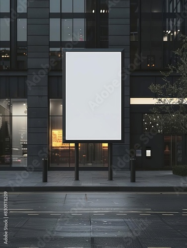 Blank billboard on a city street, perfect for your message.