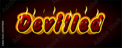 Editable text in 3d style devilled. use for product brand and business logo