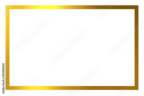 luxury Gold frame border transparent png or isolated on white. Textured golden border for poster, banner, greeting, card, book, print & publication design.