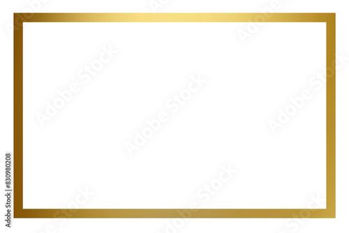 luxury Gold frame border transparent png or isolated on white. Textured golden border for poster, banner, greeting, card, book, print & publication design.