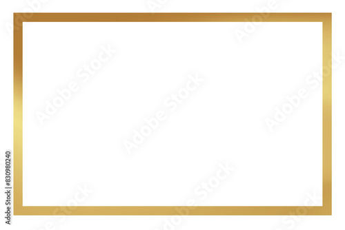 luxury Gold frame border transparent png or isolated on white. Textured golden border for poster, banner, greeting, card, book, print & publication design.